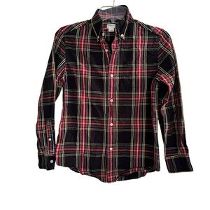 Crewcuts Plaid Poplin Shirt Long Sleeve Button Up Boys Size 12